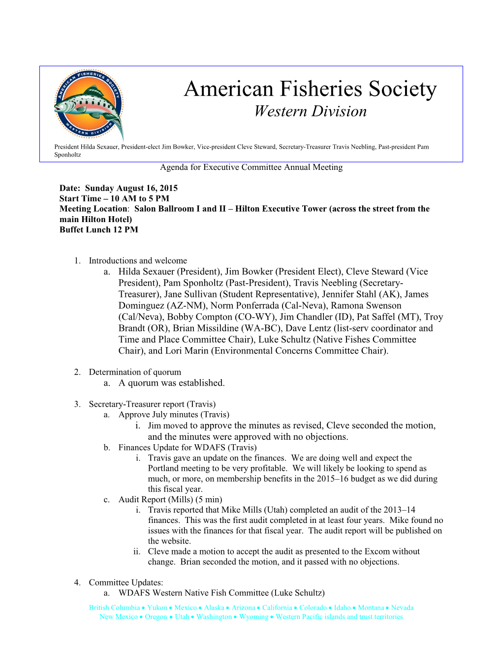 Western Division of the American Fisheries Society