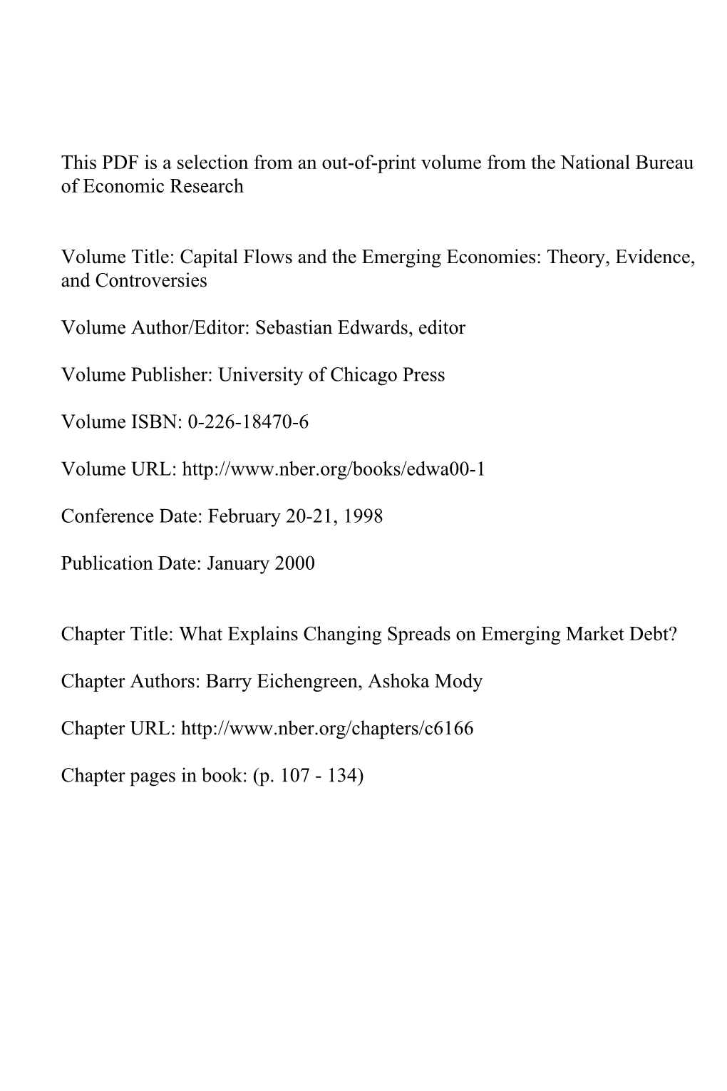 What Explains Changing Spreads on Emerging Market Debt?