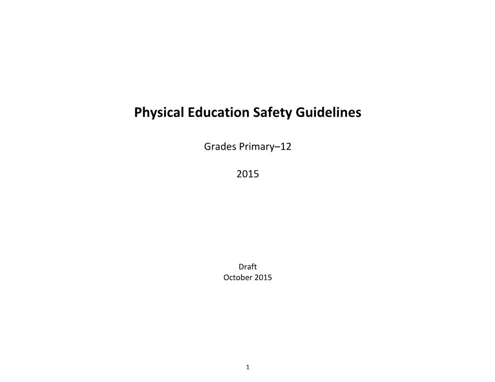 Physical Education Safety Guidelines