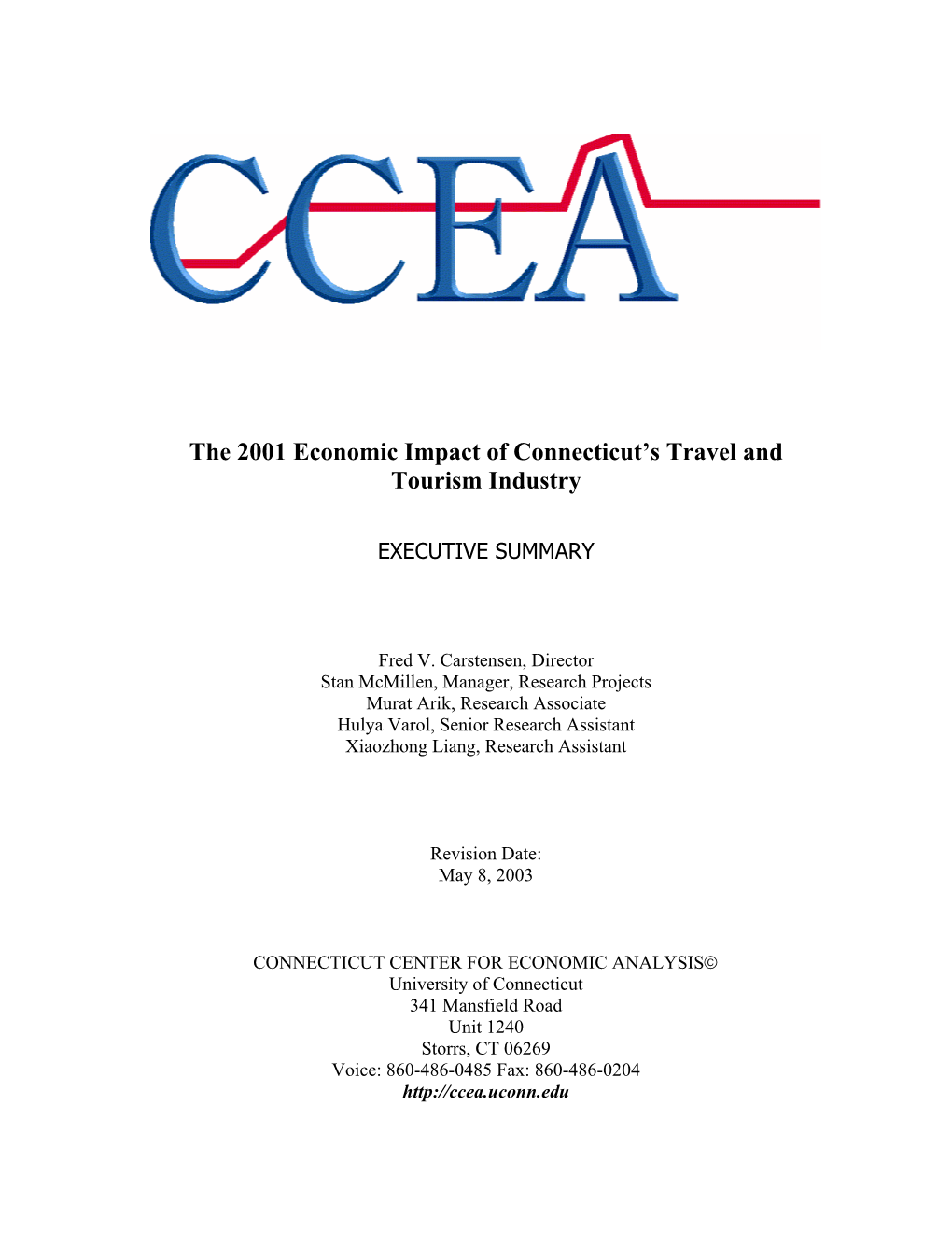 The 2001 Economic Impact of Connecticut's Travel and Tourism