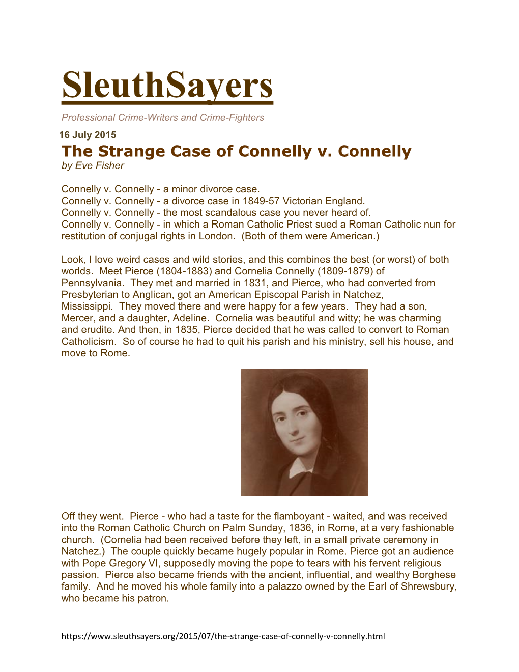 Sleuthsayers Professional Crime-Writers and Crime-Fighters 16 July 2015 the Strange Case of Connelly V