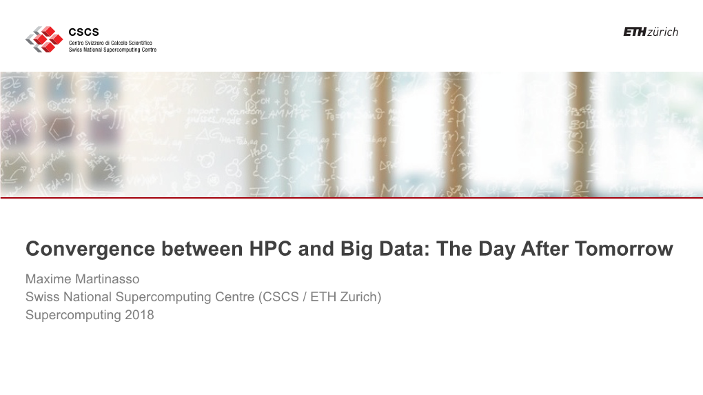 Convergence Between HPC and Big Data