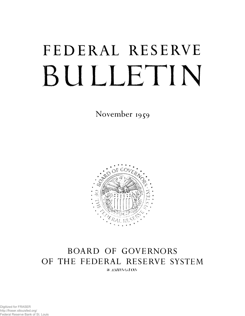 Federal Reserve Bulletin November 1959