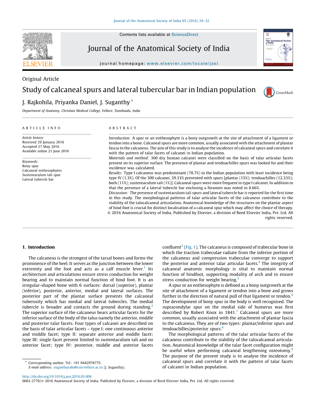 Study of Calcaneal Spurs and Lateral Tubercular Bar in Indian Population