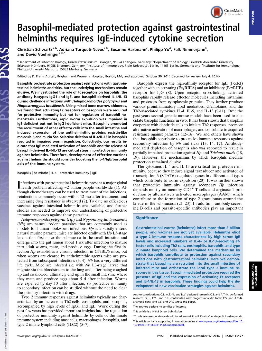 Basophil-Mediated Protection Against Gastrointestinal Helminths Requires Ige-Induced Cytokine Secretion