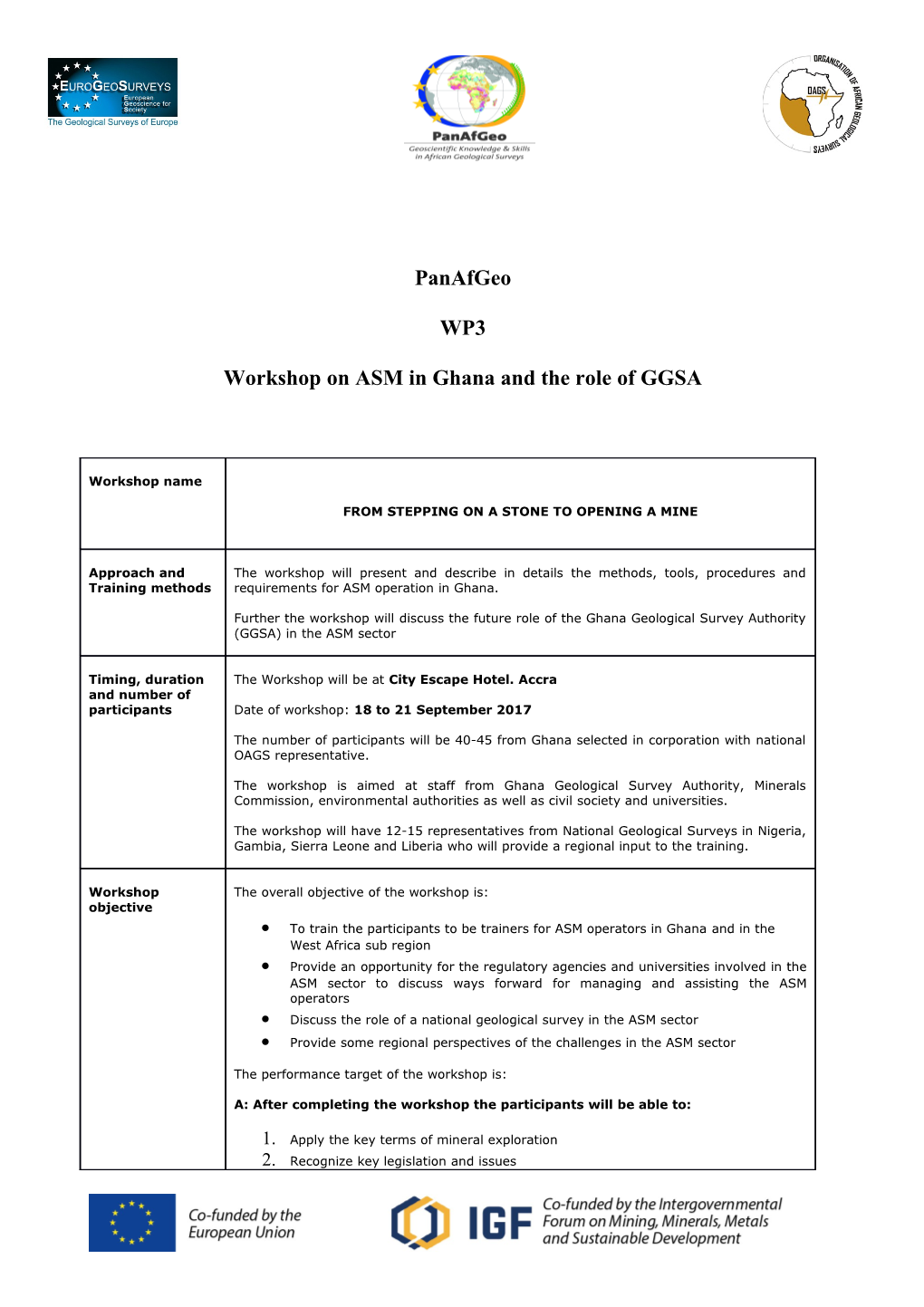 Workshop on ASM in Ghana and the Role of GGSA