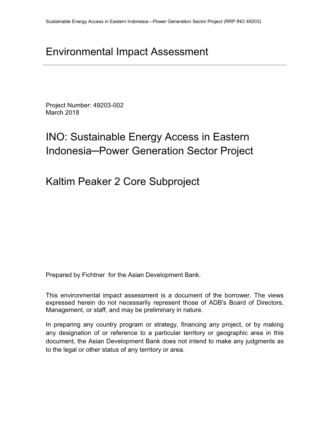 Sustainable Energy Access in Eastern Indonesia Power Generation