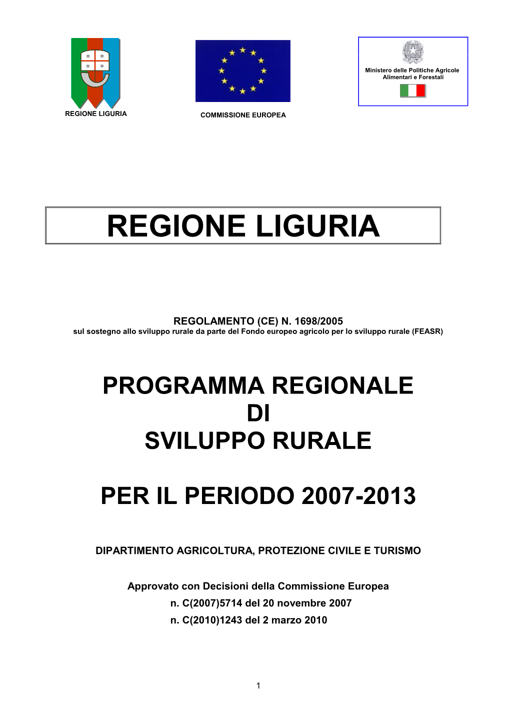 Liguria Commissione Europea