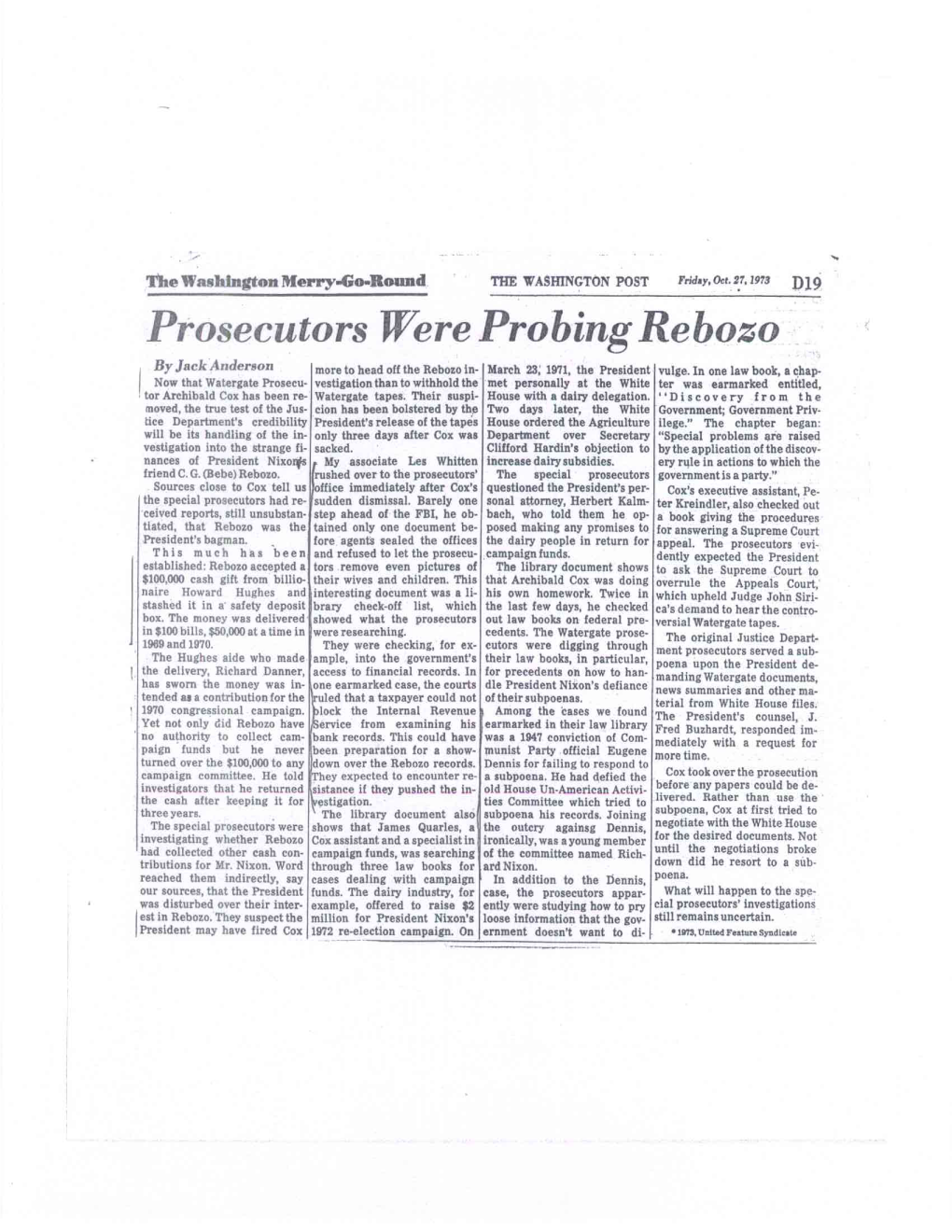 Prosecutors Were Probing Rebozo