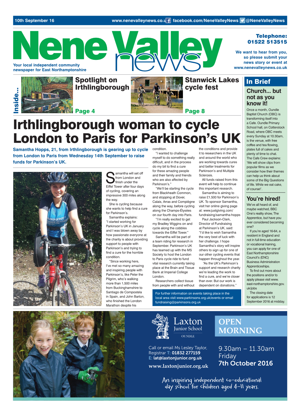 Irthlingborough Woman to Cycle London to Paris for Parkinson's UK