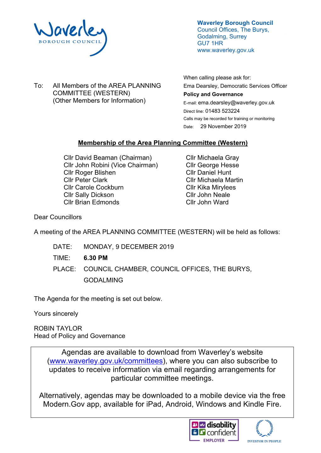 (Public Pack)Agenda Document for Area Planning Committee (Western