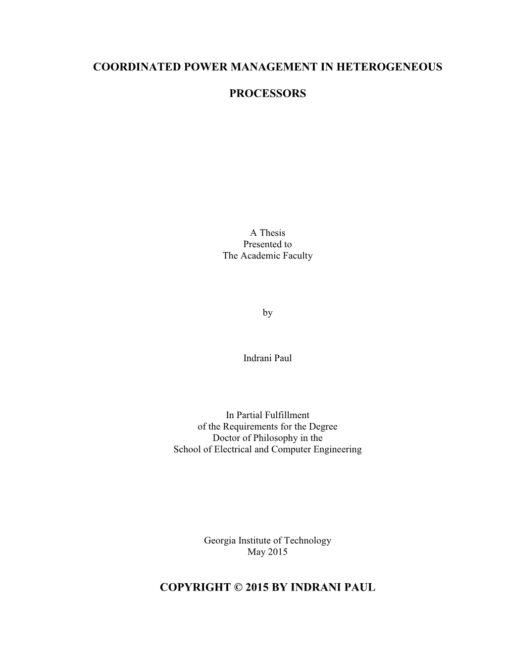 Coordinated Power Management in Heterogeneous Processors