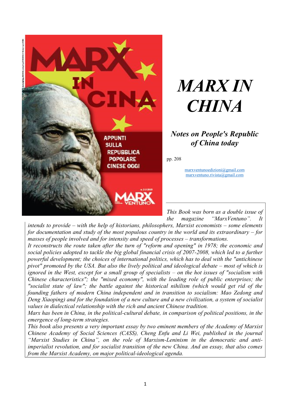 Marx in China