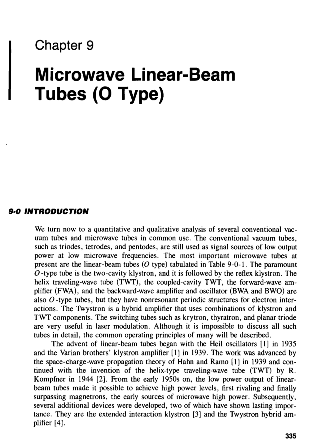 Chapter 9 Microwave Linear-Beam Tubes (0 Type)