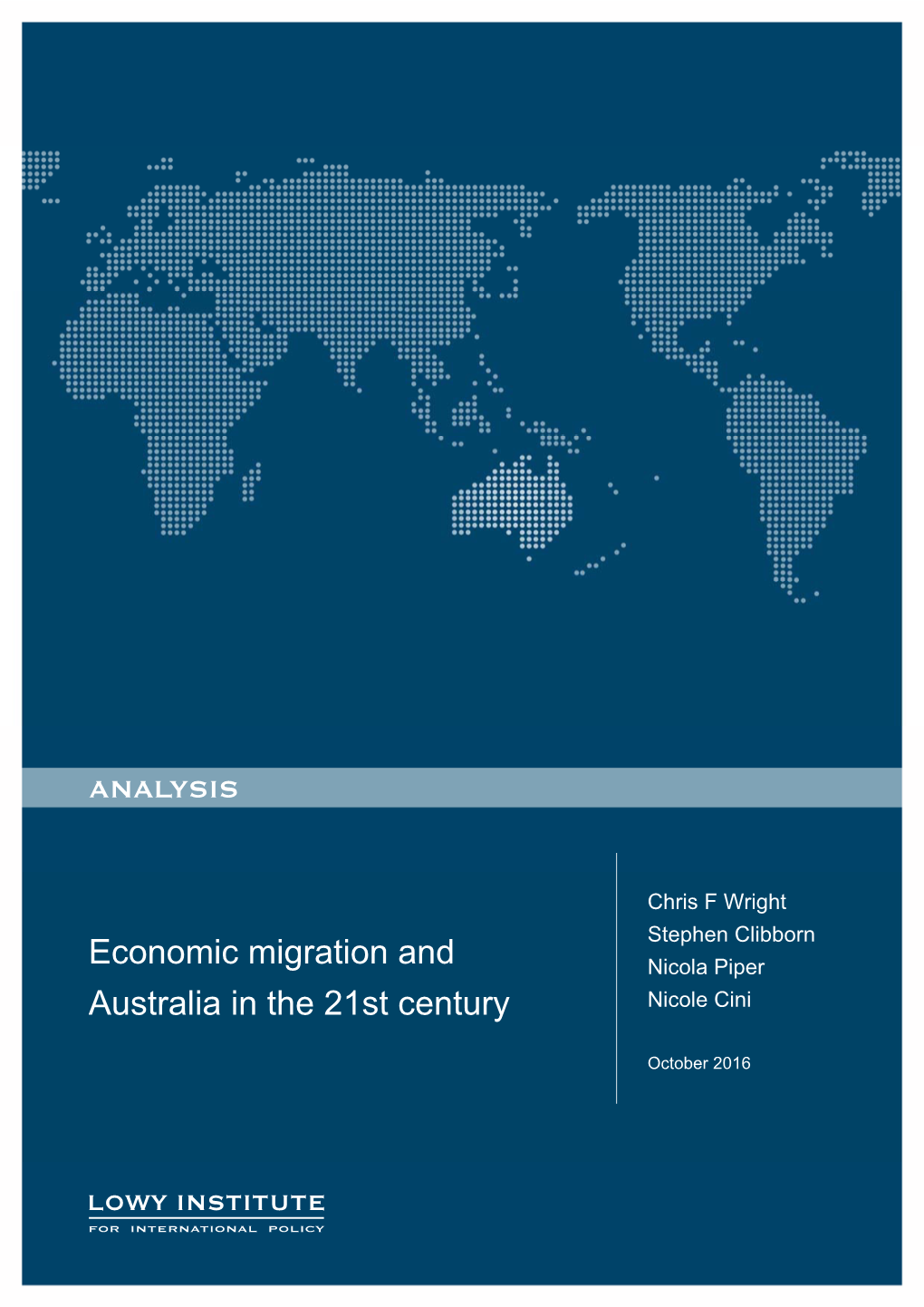 Economic Migration and Australia in the 21St Century