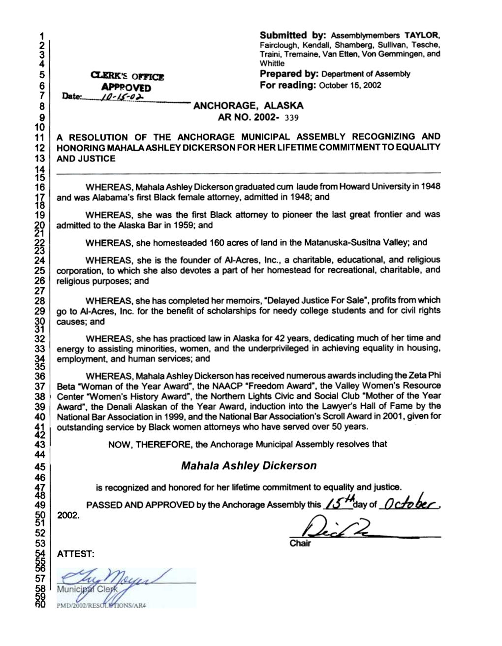 Ji2~~~,~::2 - - - 53 Chair 54 ATTEST: ~ 57 58 ~8 Municipality of Anchorage MUNICIPAL CLERK's OFFICE