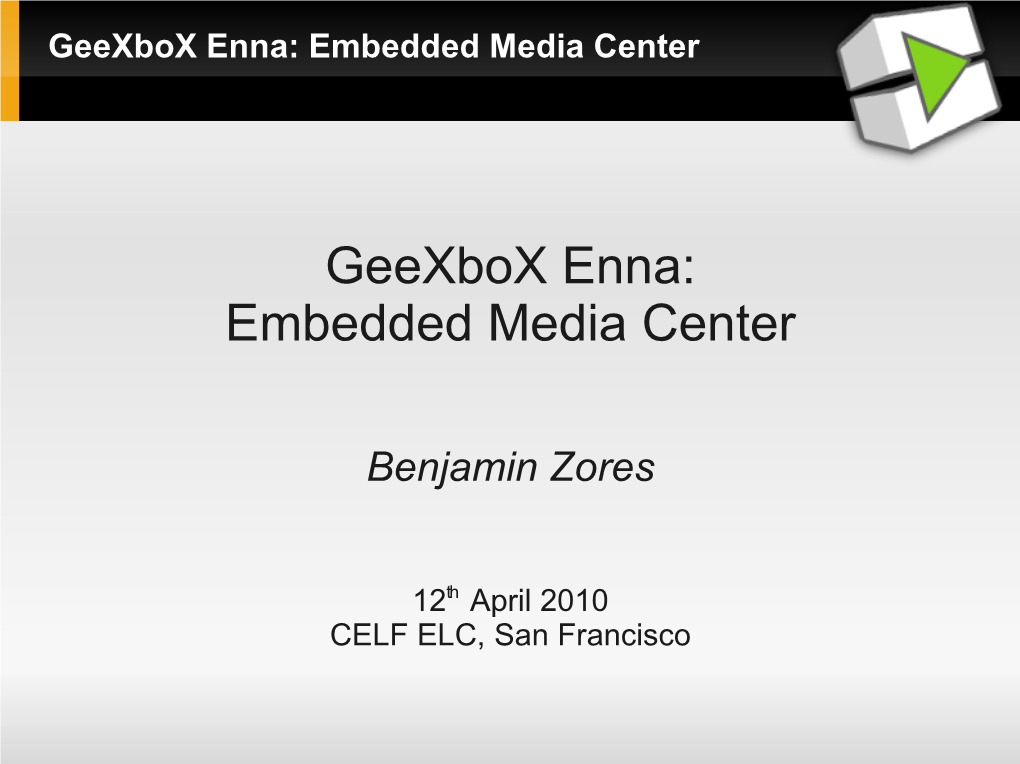 Geexbox Enna: Embedded Media Center