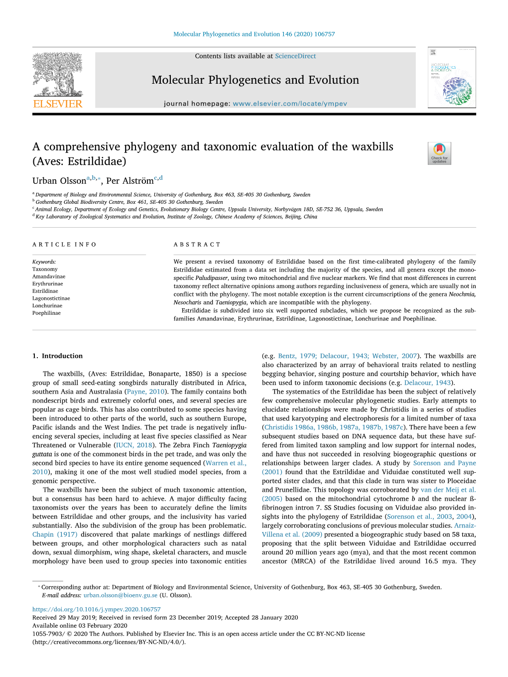 A Comprehensive Phylogeny and Taxonomic Evaluation of The