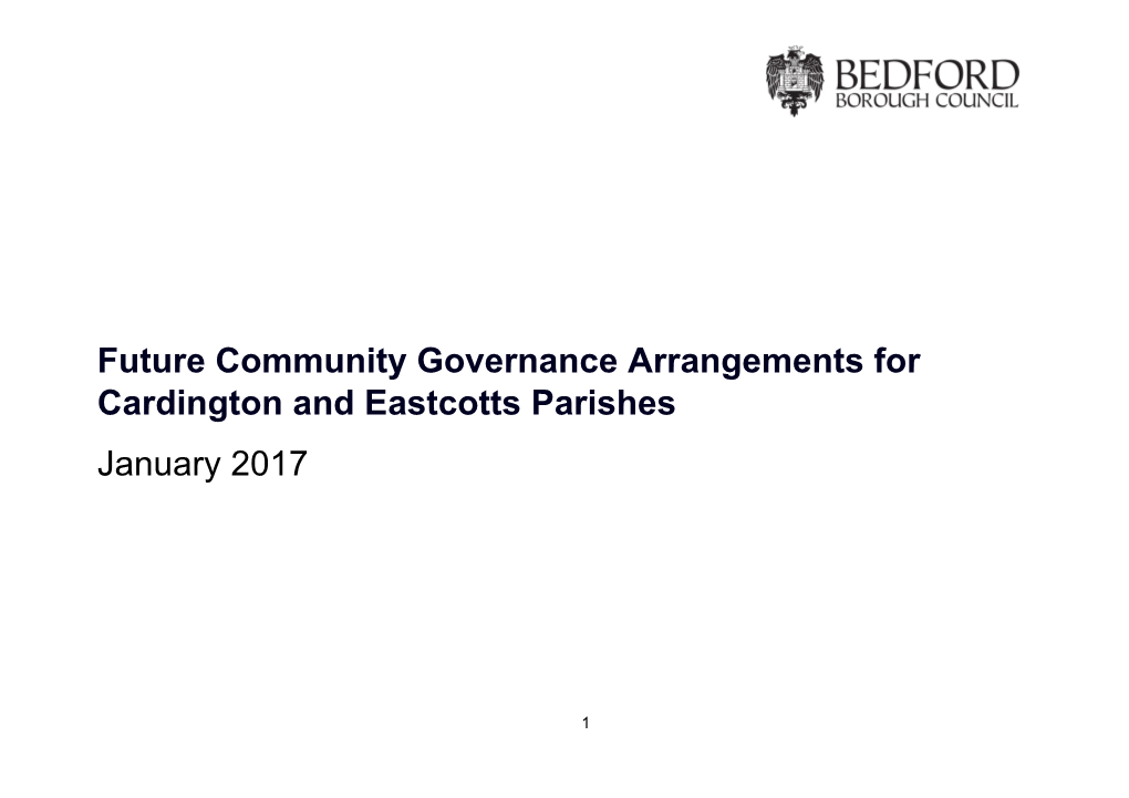 Future Community Governance Arrangements for Cardington and Eastcotts Parishes