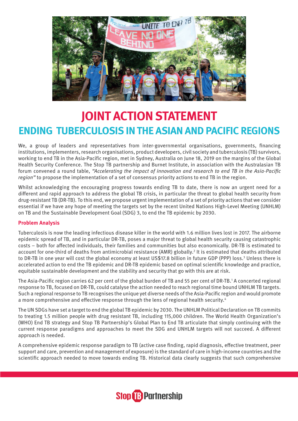 STOP TB Joint Action Statement