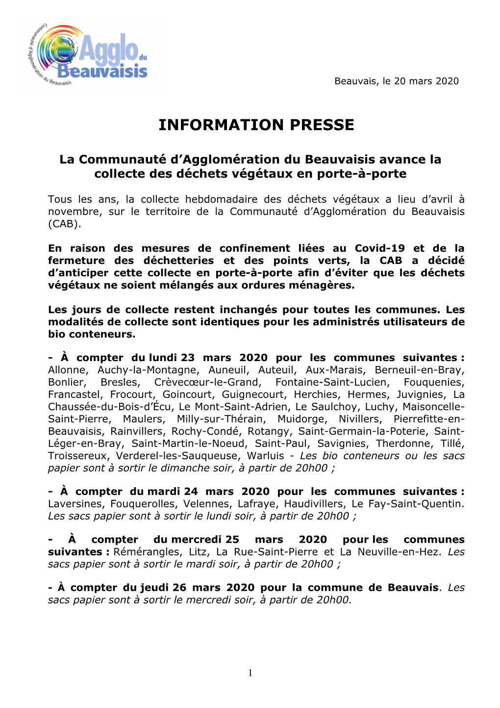 Ip Collectes Vegetaux 20 Mars 2020