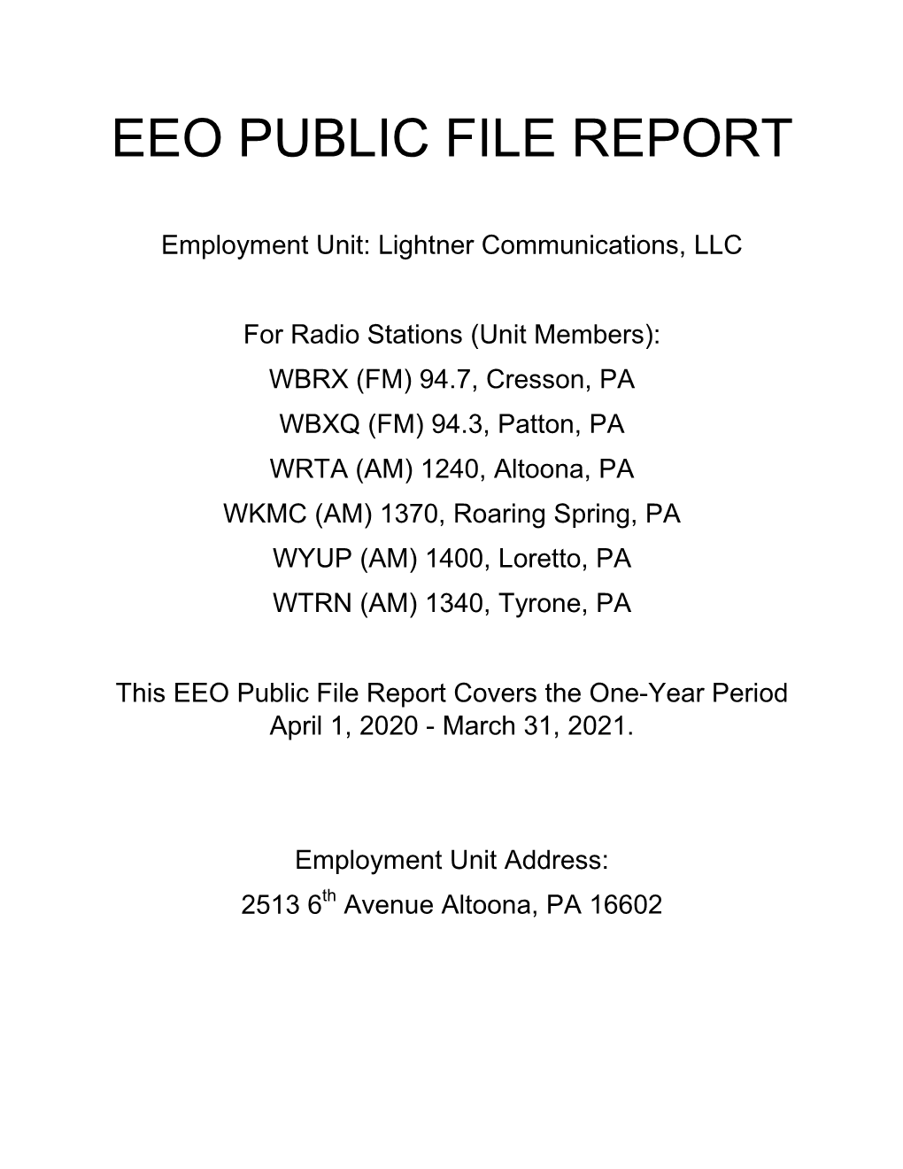 Eeo Public File Report