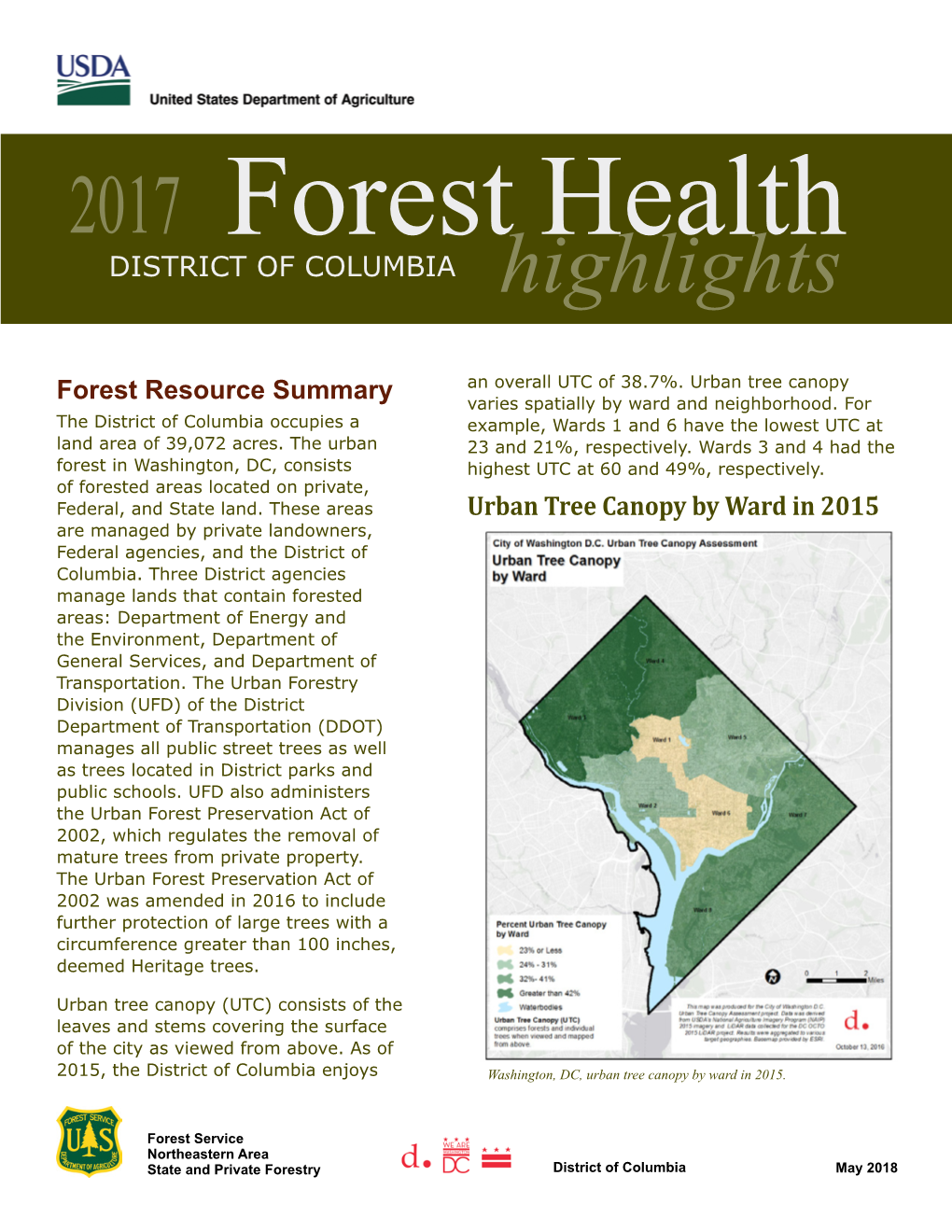 2017 District of Columbia Forest Health Highlights