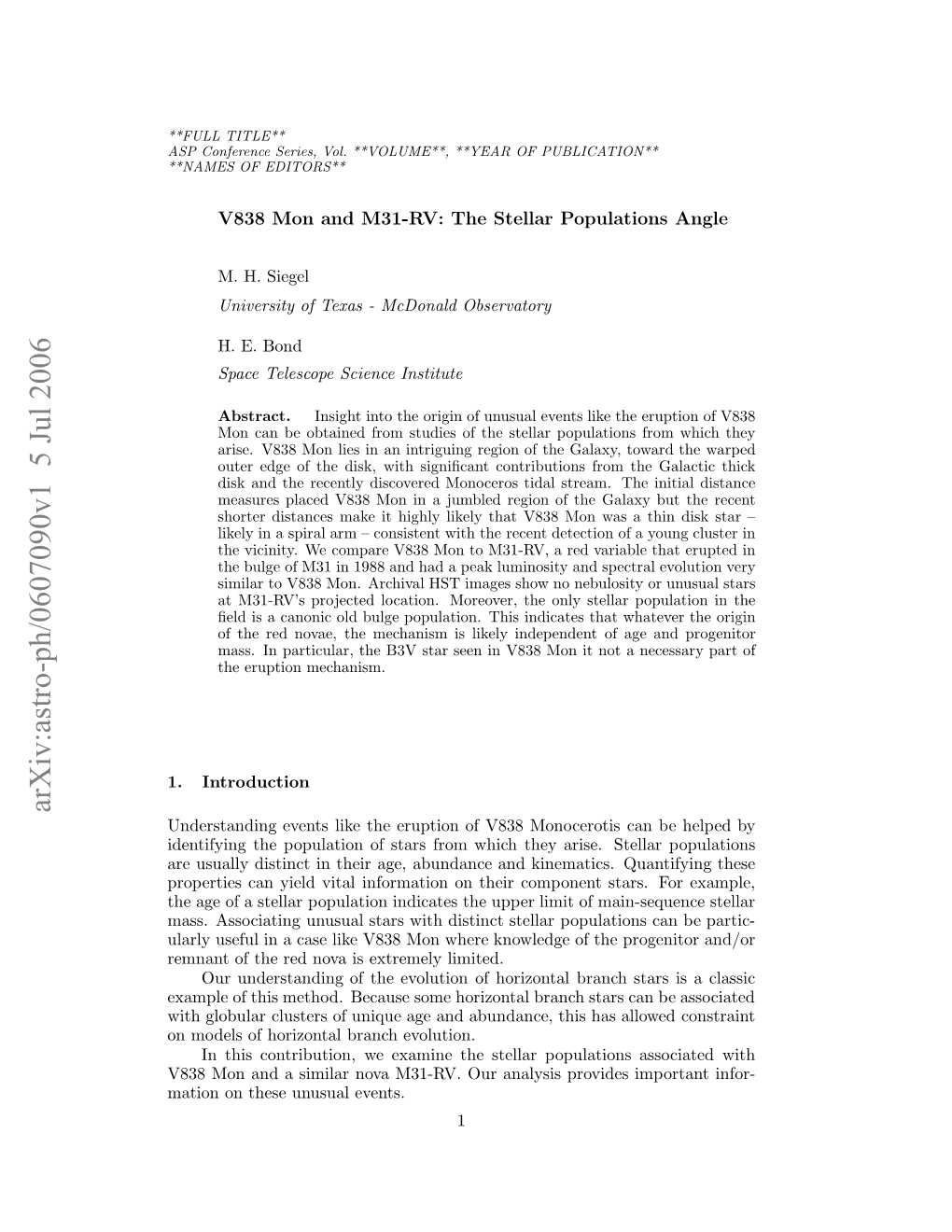 V838 Mon and M31-RV: the Stellar Populations Angle