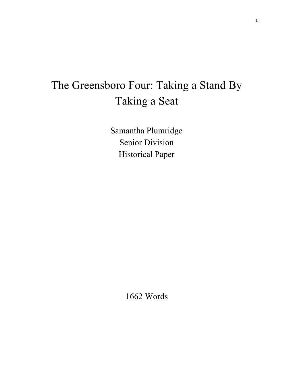 The Greensboro Four: Taking a Stand by Taking a Seat