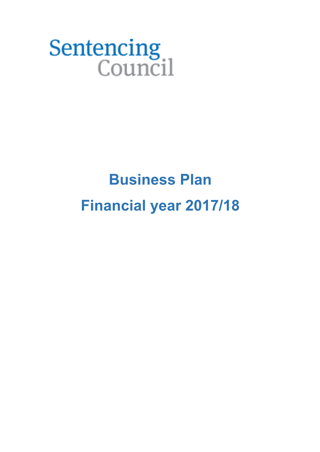 Sentencing Council Business Plan 2017-18