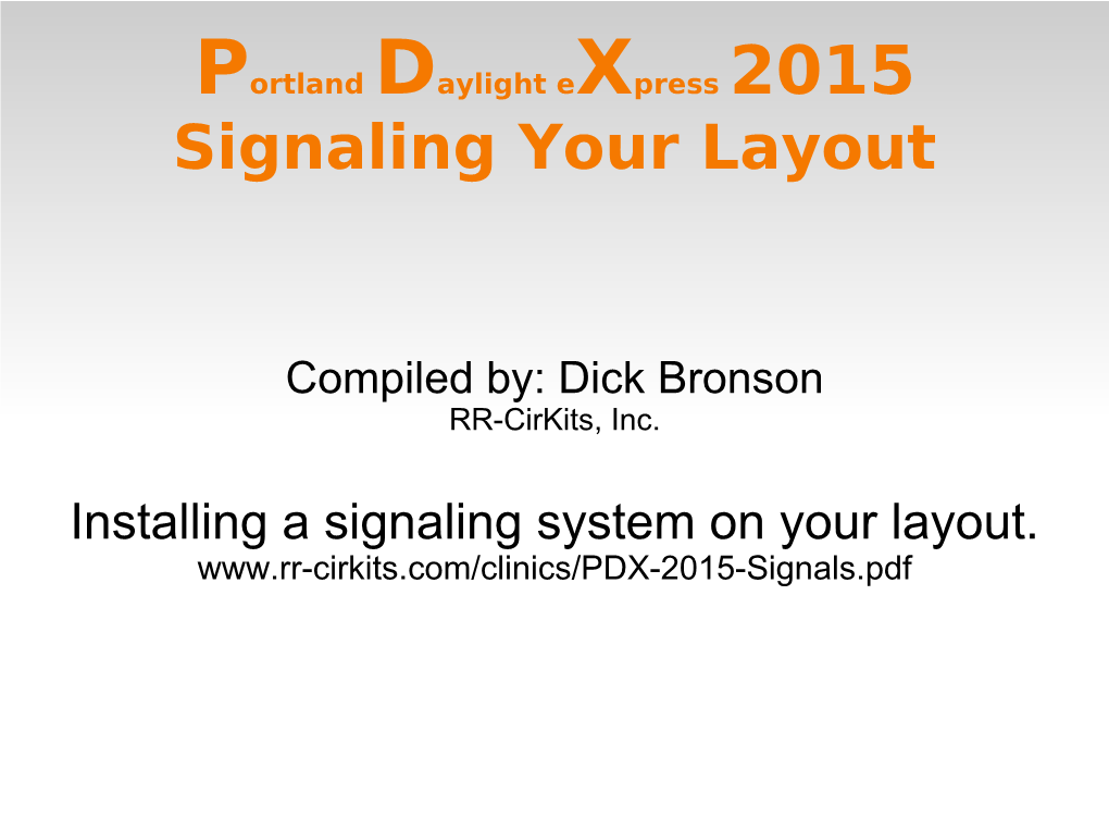 Signaling Your Layout