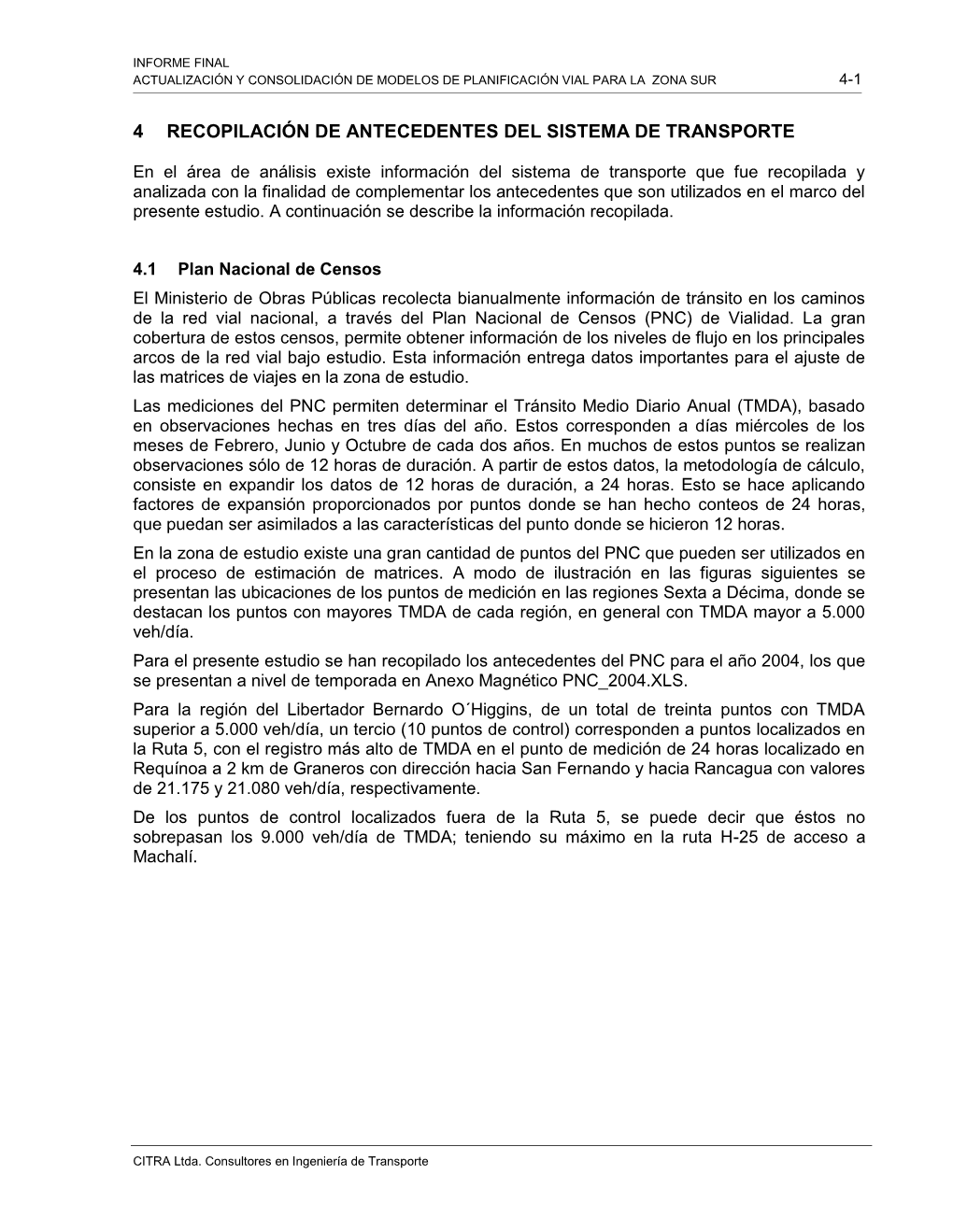 4 Recopilación De Antecedentes Del Sistema De Transporte