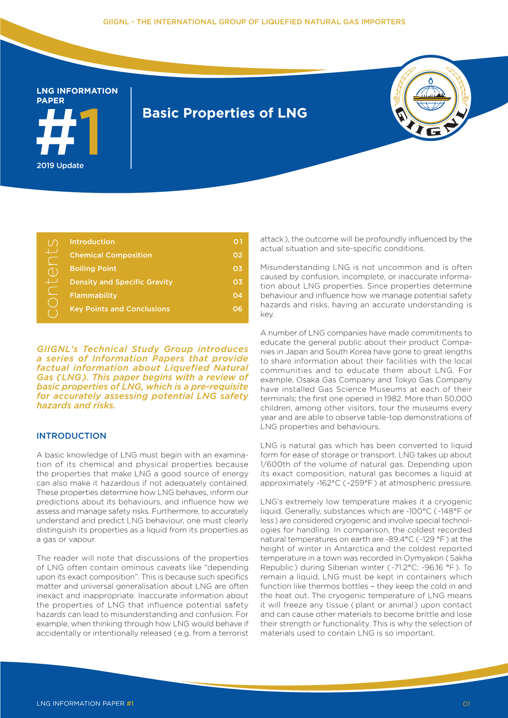 GIIGNL Information Paper N°1 – Basic Properties Of