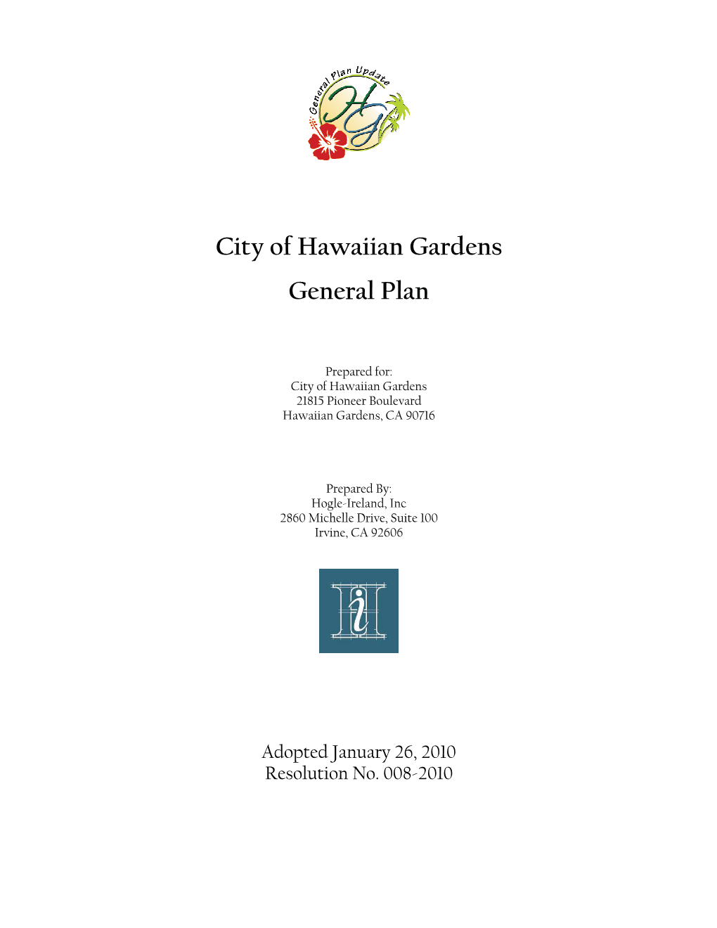 City of Hawaiian Gardens General Plan I