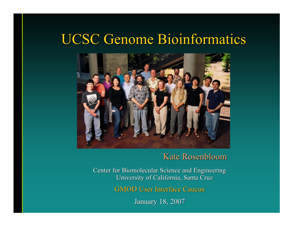 UCSC Genome Bioinformatics