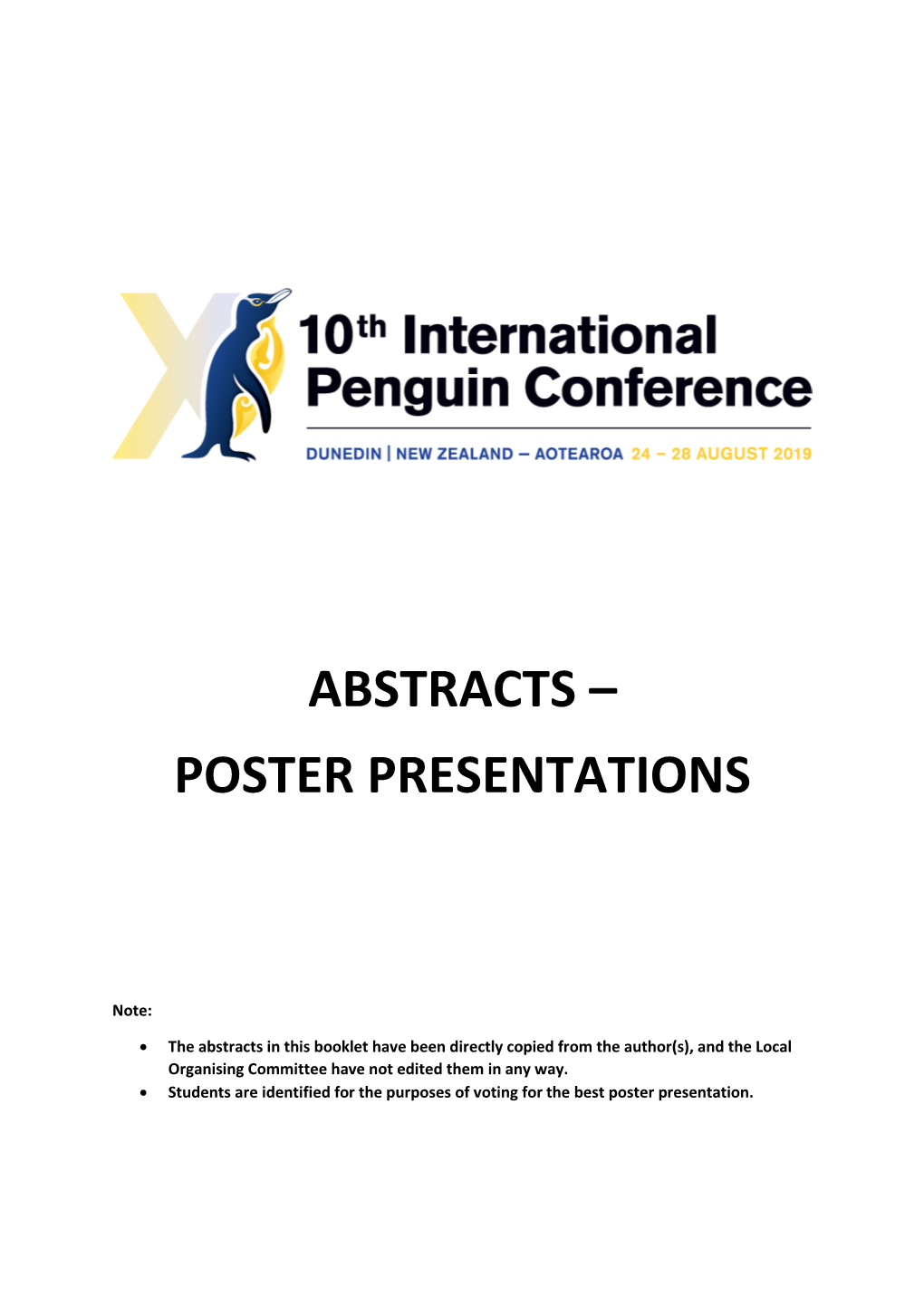 Abstracts – Poster Presentations