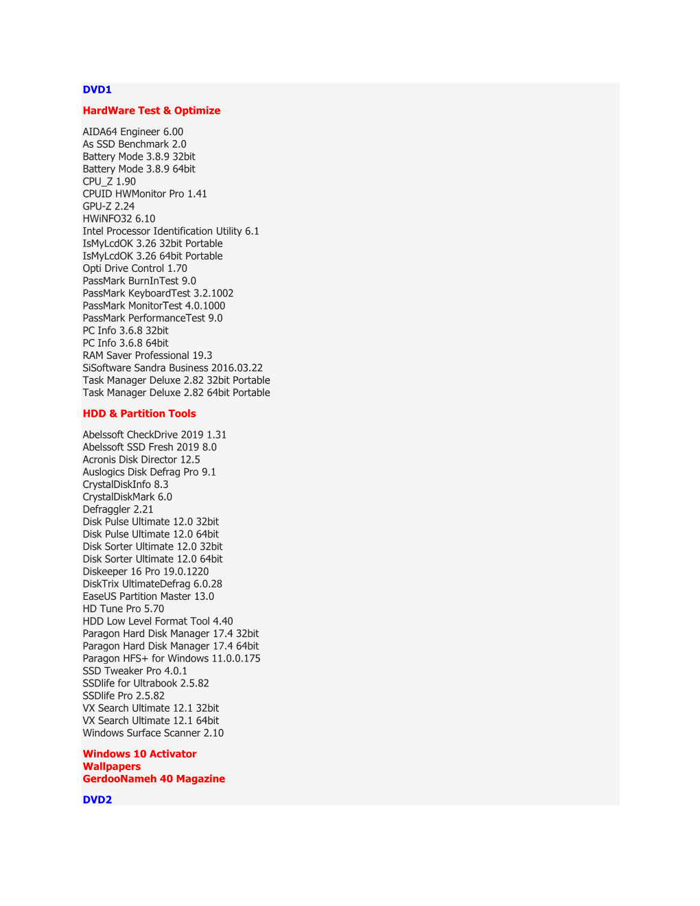 DVD1 Hardware Test & Optimize AIDA64 Engineer 6.00 As SSD