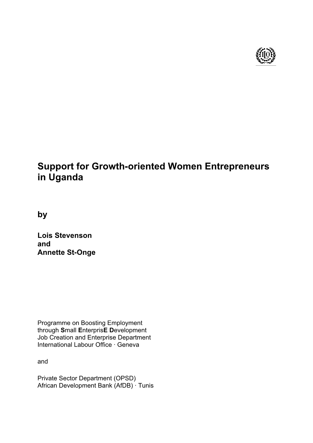 Support for Growth-Oriented Women Entrepreneurs in Uganda