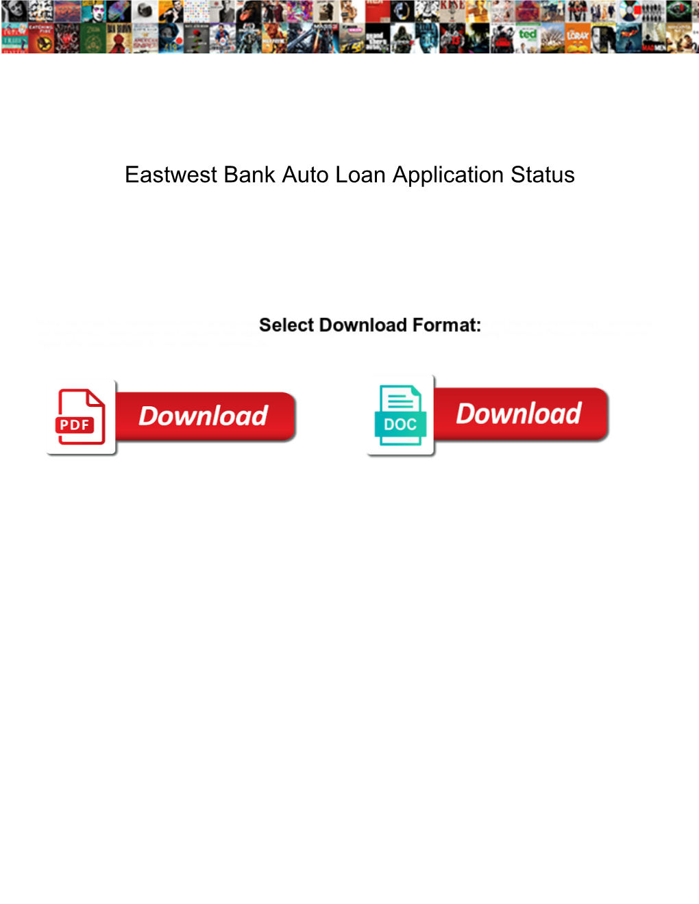 Eastwest Bank Auto Loan Application Status