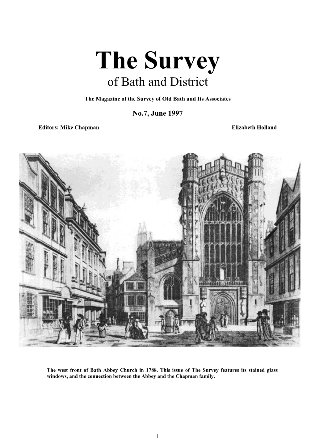 The Survey of Bath and District