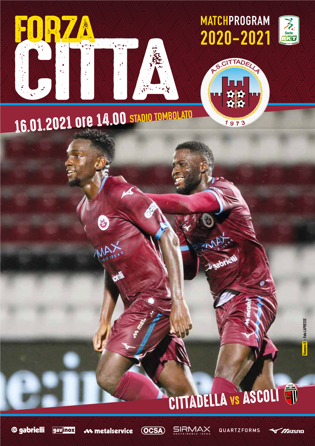 16.01.2021 Ore 14.00 CITTADELLA VS ASCOLI