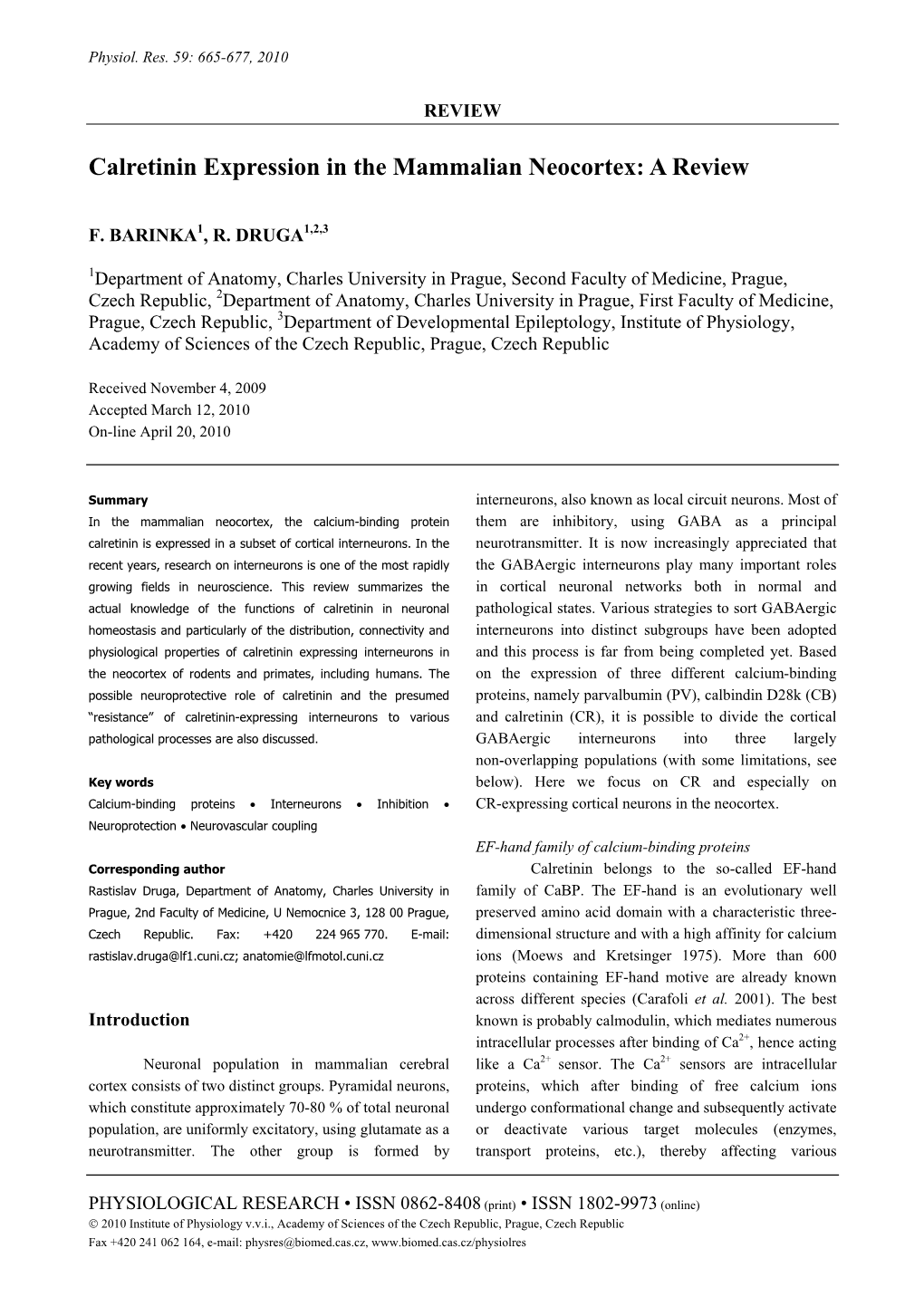 Calretinin Expression in the Mammalian Neocortex: a Review