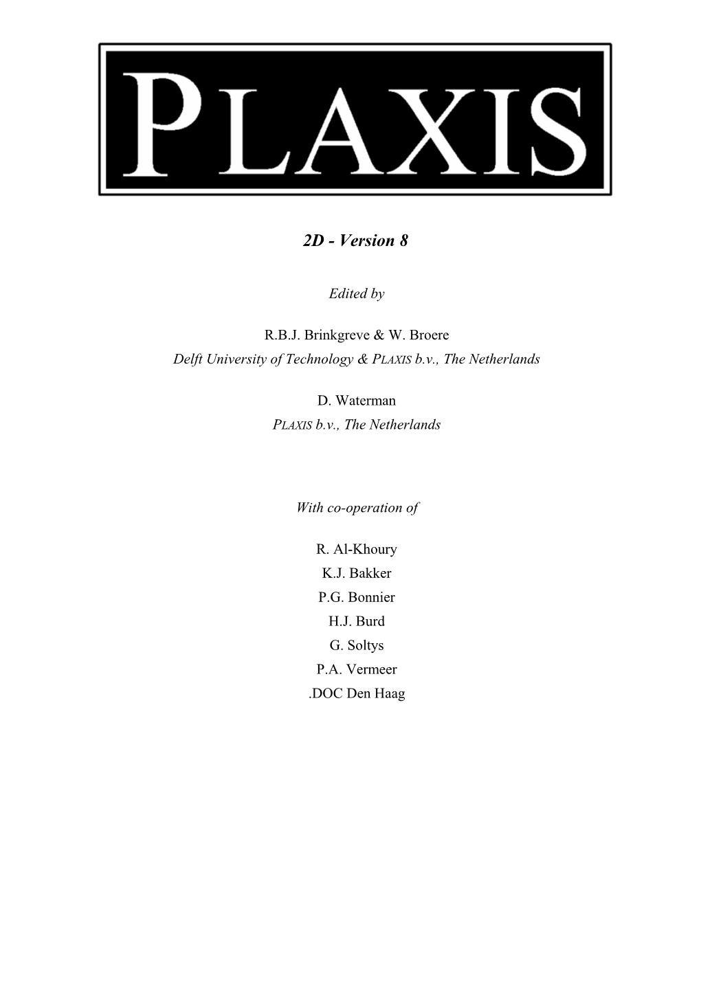 PLAXIS V8 General Information