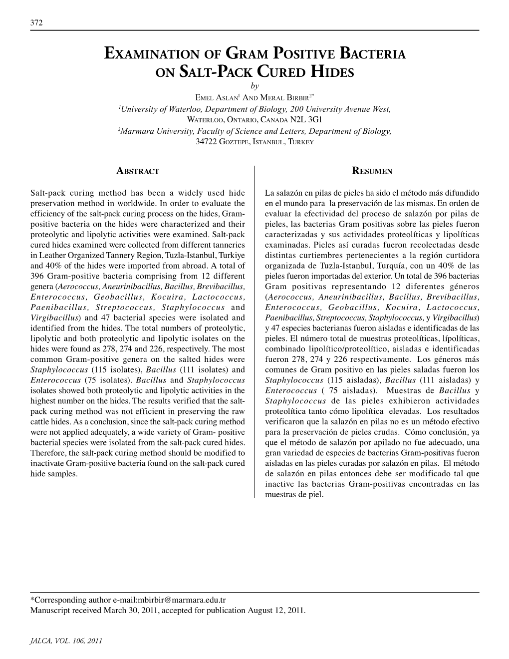 Examination of Gram Positive Bacteria on Salt-Pack