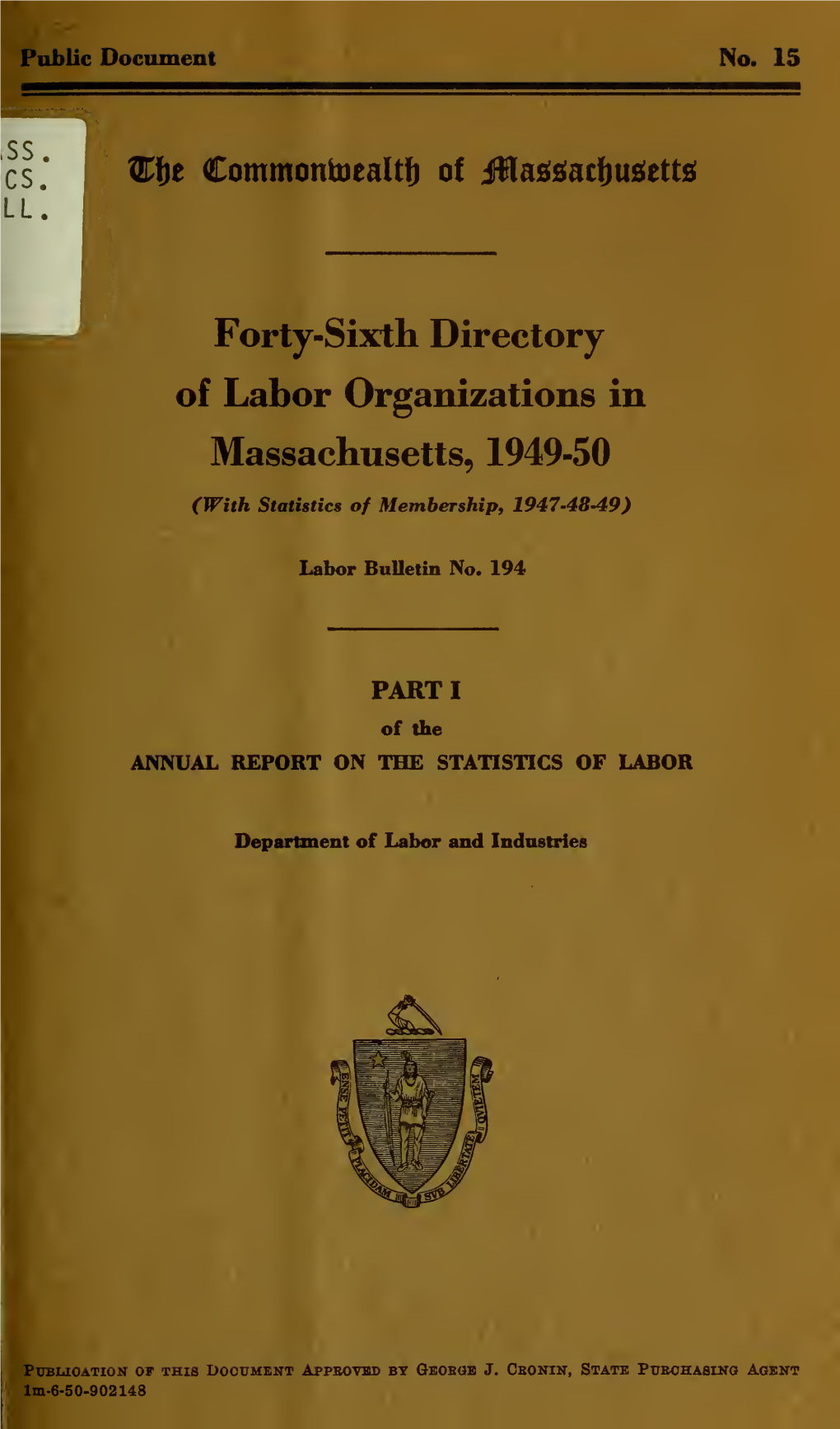 Annual Directory of Labor Organizations in Massachusetts