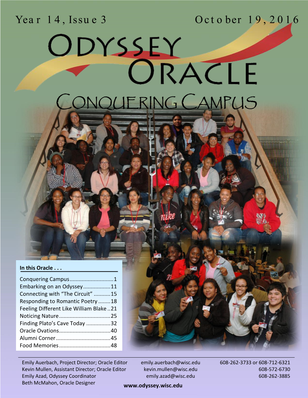 Year 14, Issue 3, October 19, 2016: Conquering Campus