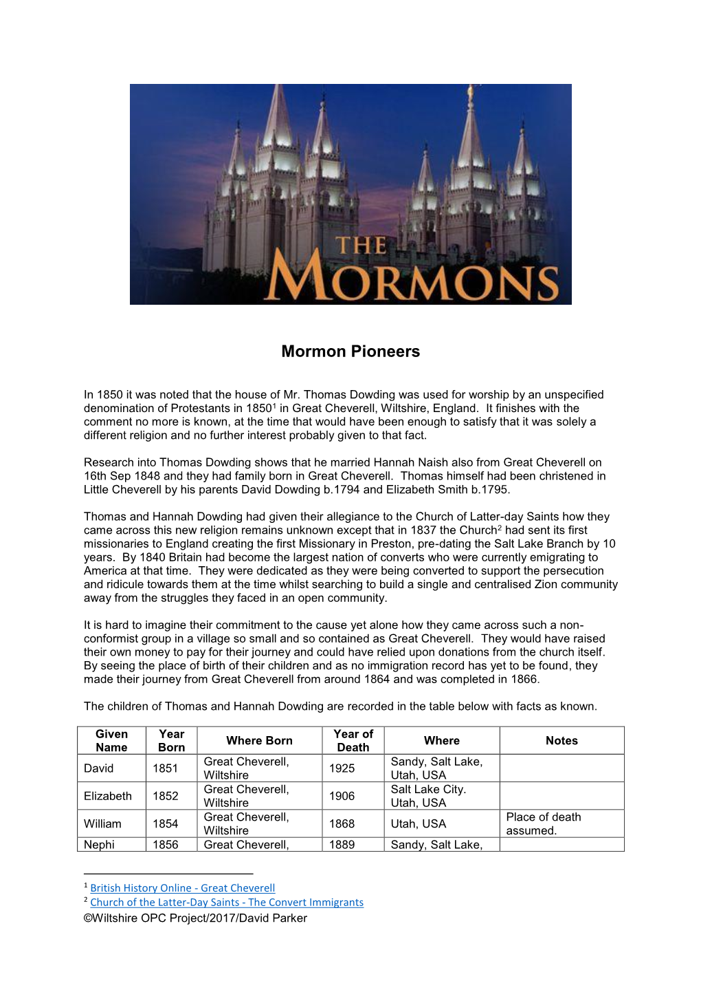 Mormon Pioneers