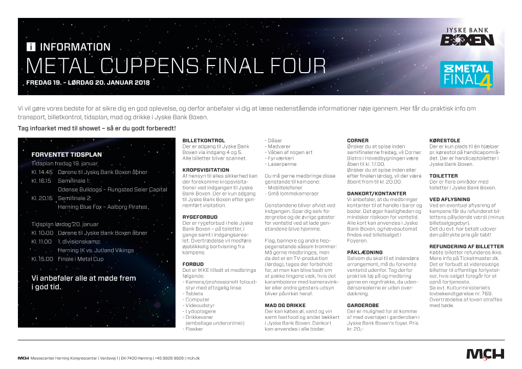 Metal Cuppens Final Four Fredag 19