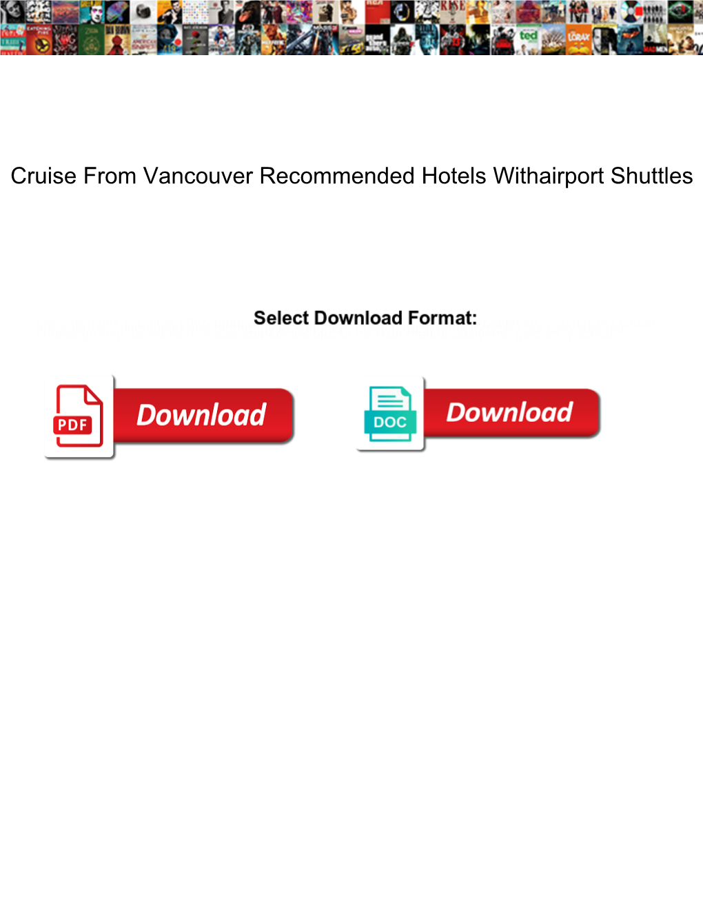 Cruise from Vancouver Recommended Hotels Withairport Shuttles
