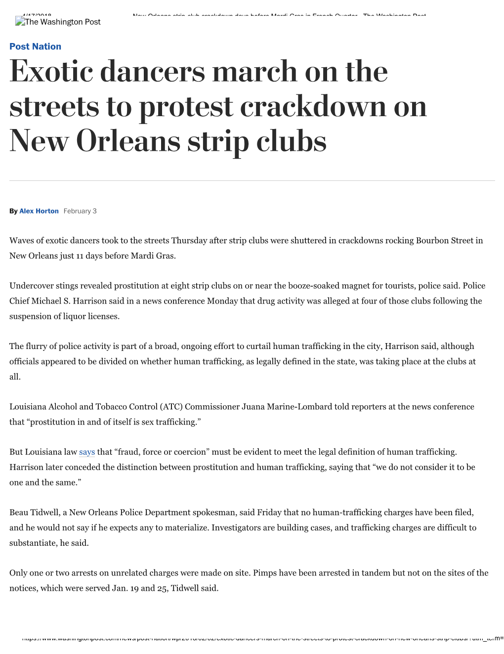 Exotic Dancers March on the Streets to Protest Crackdown on New Orleans Strip Clubs